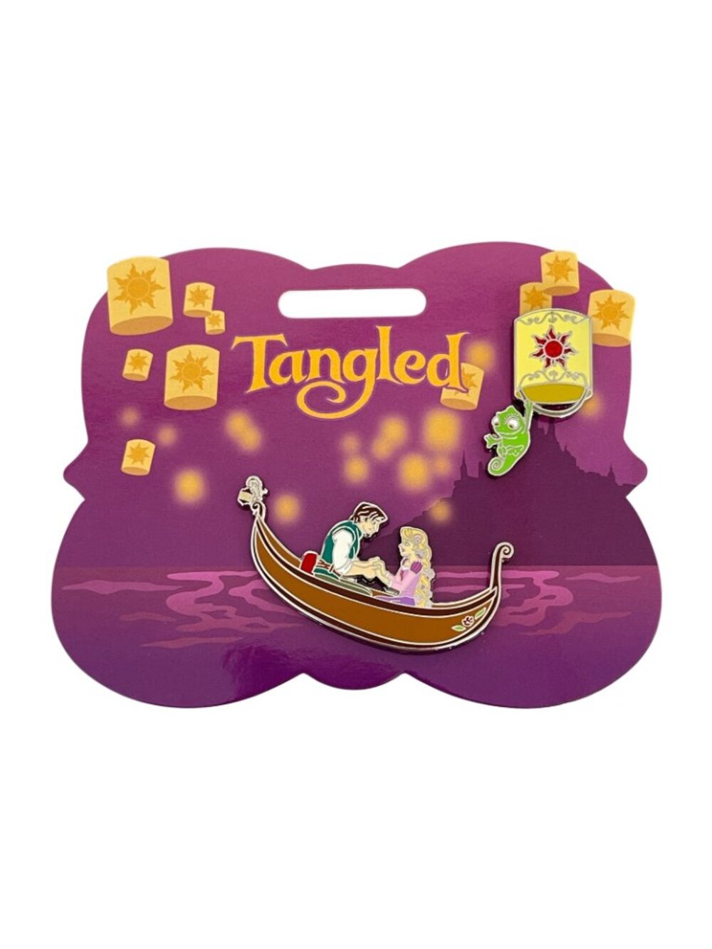 Disney Store Tangled Rapunzel Flynn Rider Pascal 2 Pin Set - Picture 4 of 9